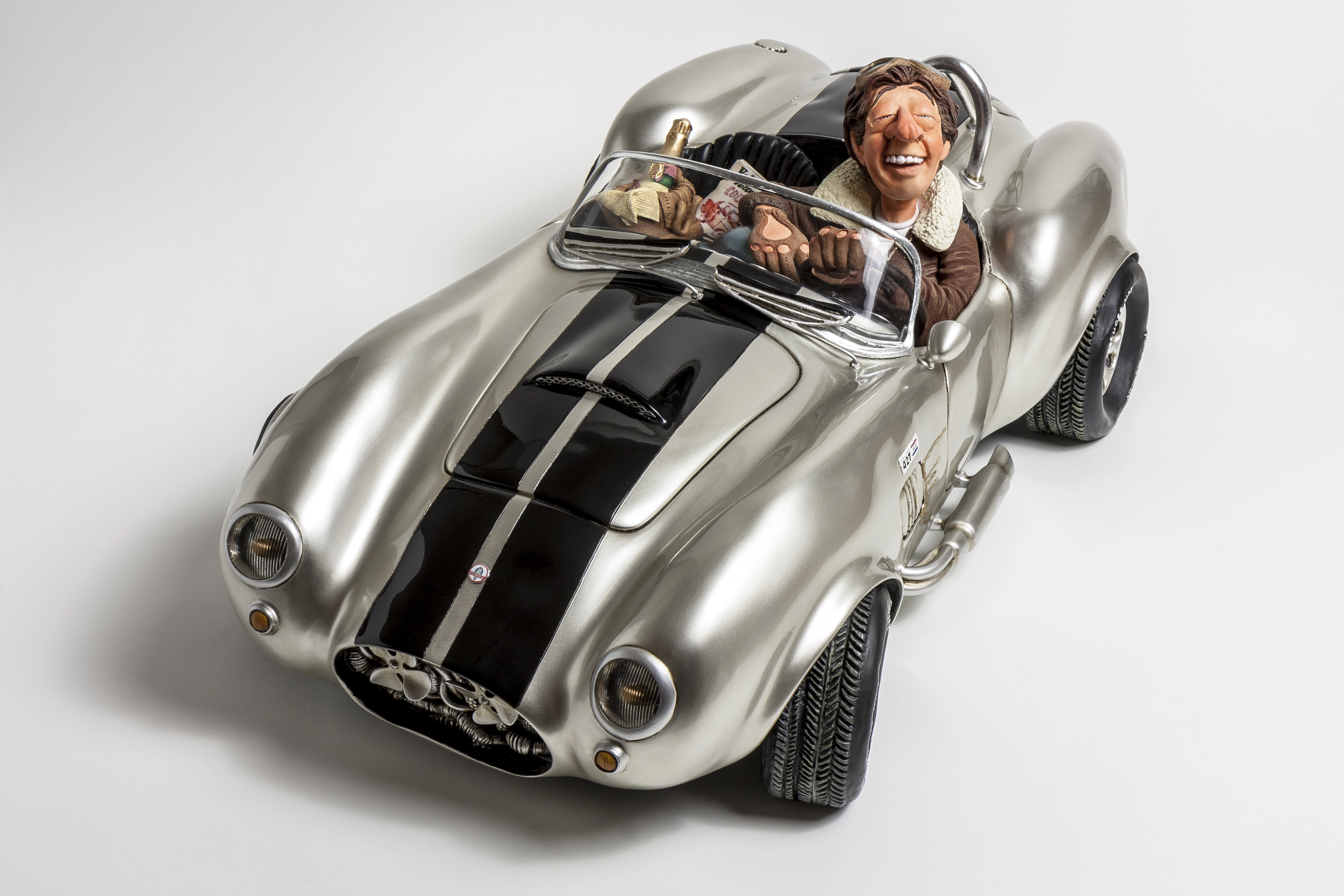 Guillermo Forchino SHELBY COBRA 427 S/C  SILVER Comical Art Sculpture