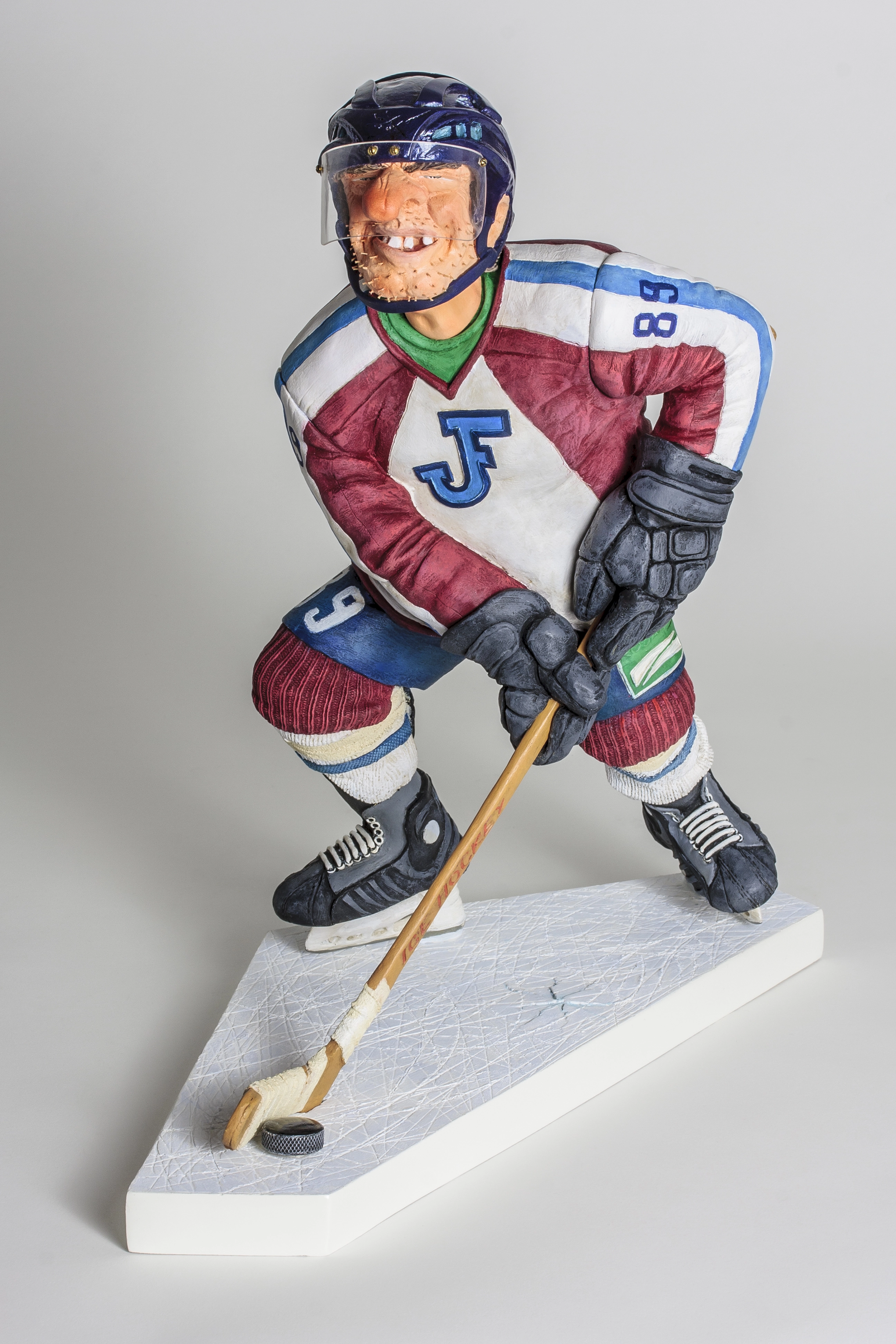 Guillermo Forchino THE ICE HOCKEY PLAYER Comical Art Sculpture