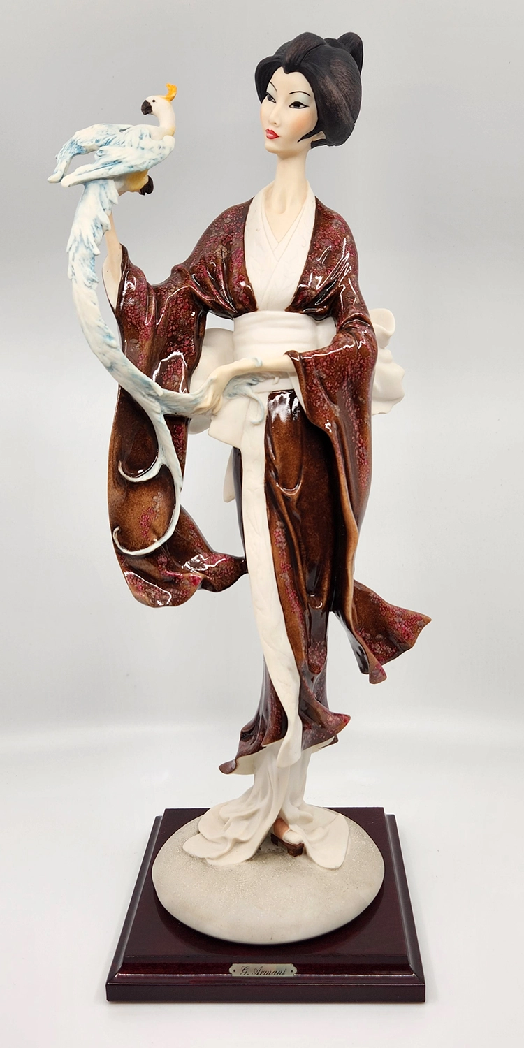Giuseppe Armani Turandot - Oriental Lady With Parrot Sculpture