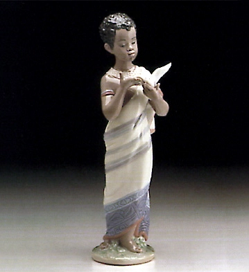 Lladro African Boy 1995-99 Porcelain Figurine