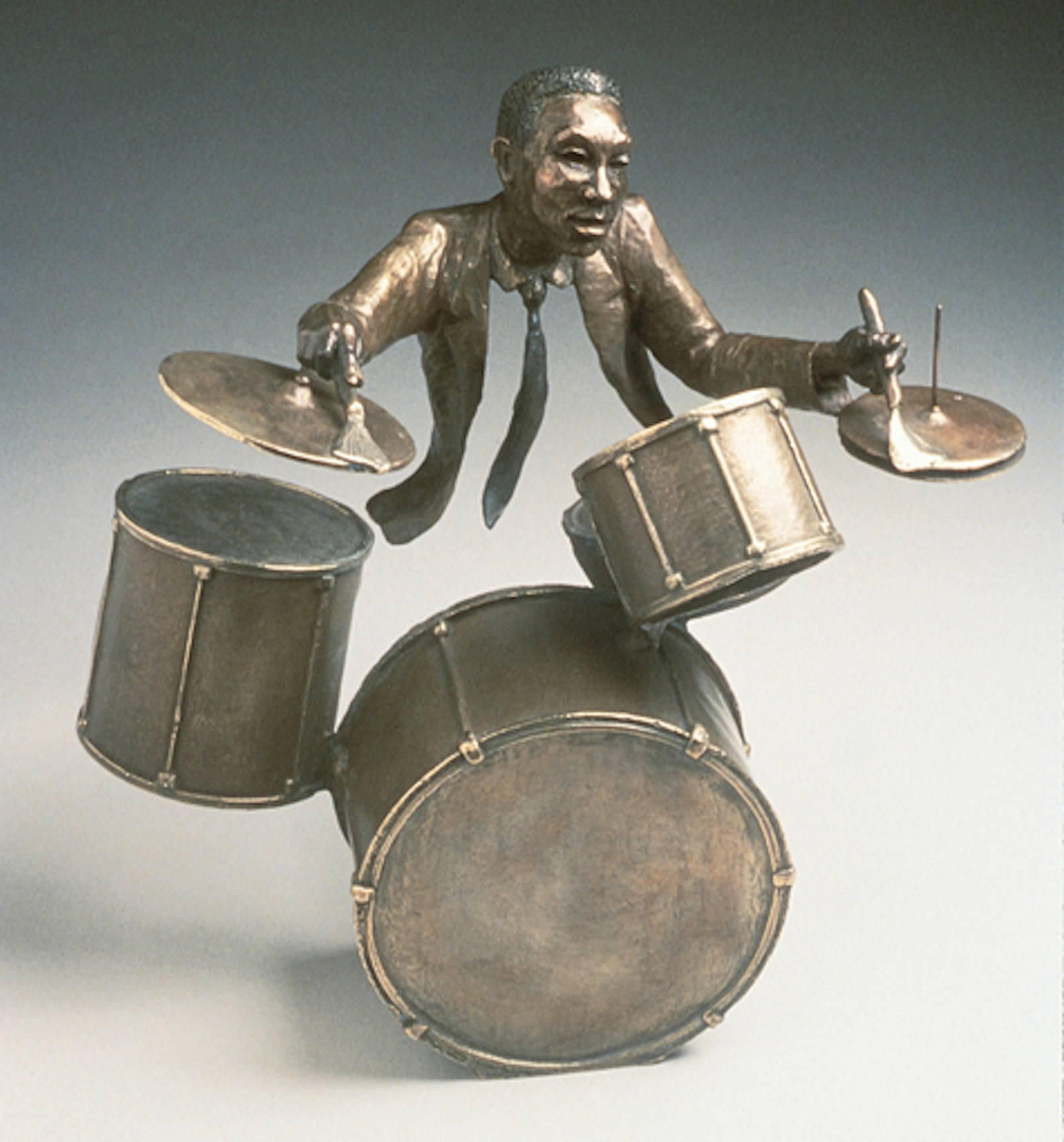 Mark Hopkins Jazz Drums Bronze Sculpture