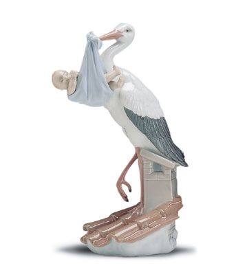 Lladro Special Gift Stork (boy) 1995-01 Porcelain Figurine