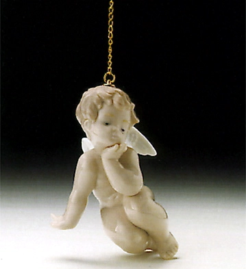 Lladro Thinking Cherub 1995-97 Porcelain Figurine