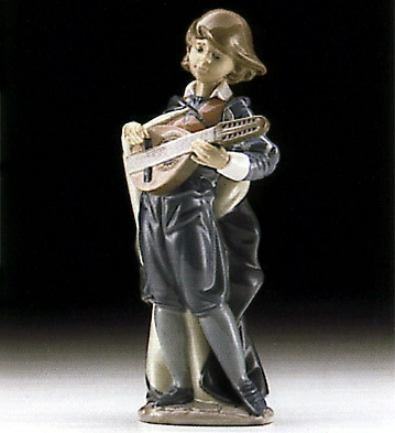 Lladro Young Mandolin Player 1996-00 Porcelain Figurine