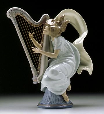 Lladro The Harpist  - Open Box Porcelain Figurine