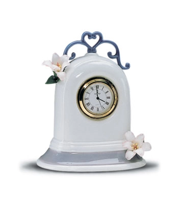 Lladro Clock (white) Porcelain Figurine