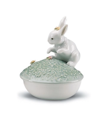 Lladro Box(garden Bunnies Collection) Porcelain Figurine