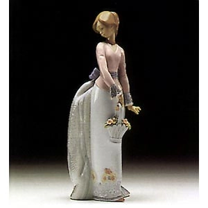 Lladro Basket Of Love 1994 Society Porcelain Figurine