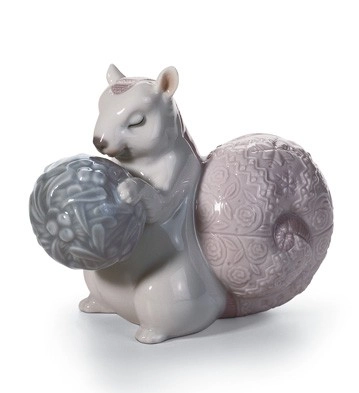 Lladro Festive Squirrel II Porcelain Figurine
