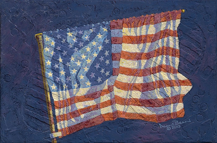 Alan Bean First Flag Giclee On Canvas