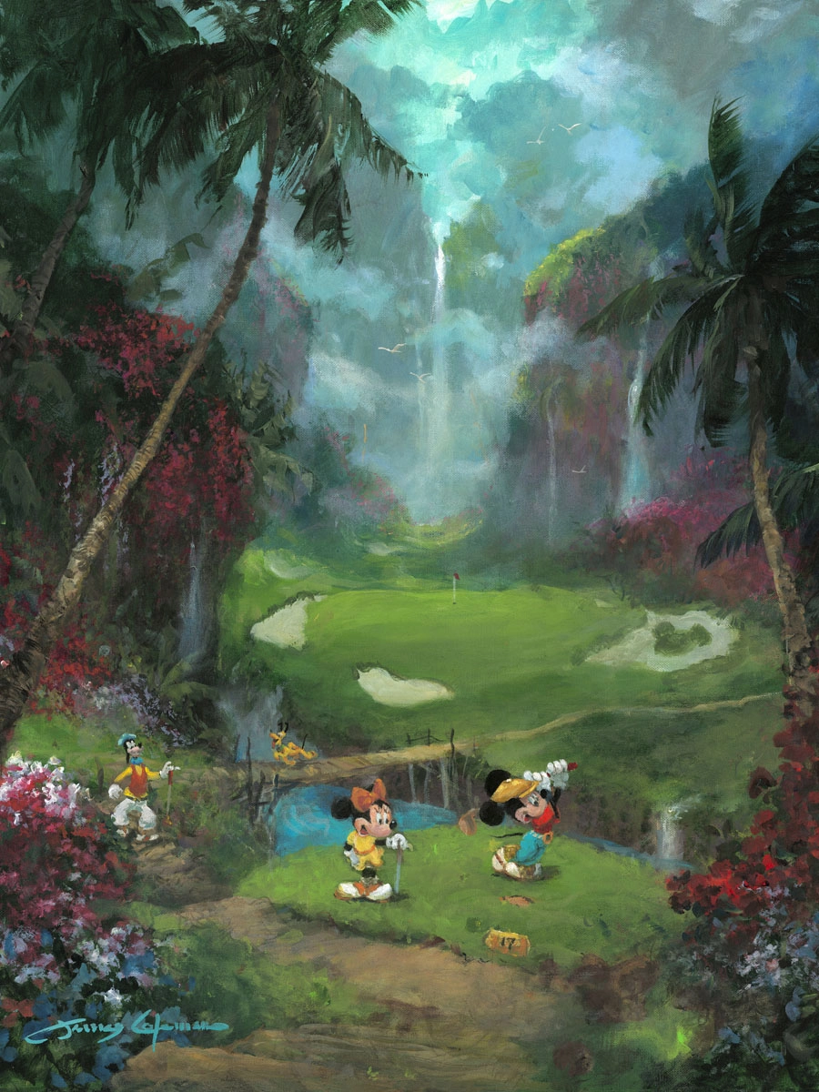 James Coleman 17th Tee in Paradise Hand-Embellished Giclee on Canvas