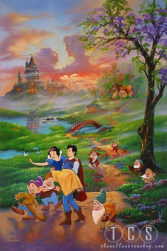 Jim Warren Snow Whites Romance Artist Proof - From Snow White and the Seven Dwarfs  Giclee On Canvas