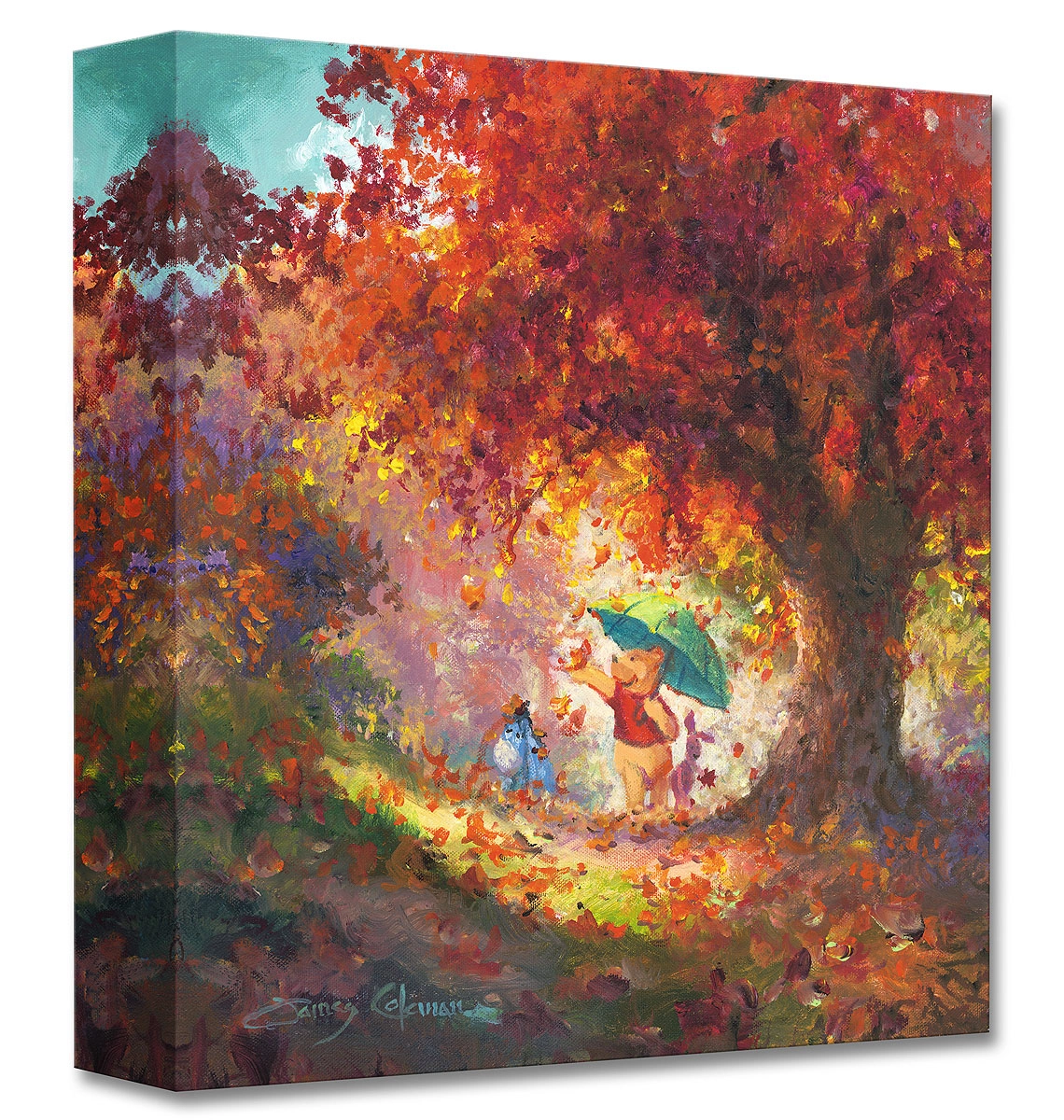 James Coleman Autumn Leaves Gently Falling From Disney Winnie The Pooh Gallery Wrapped Giclee On Canvas