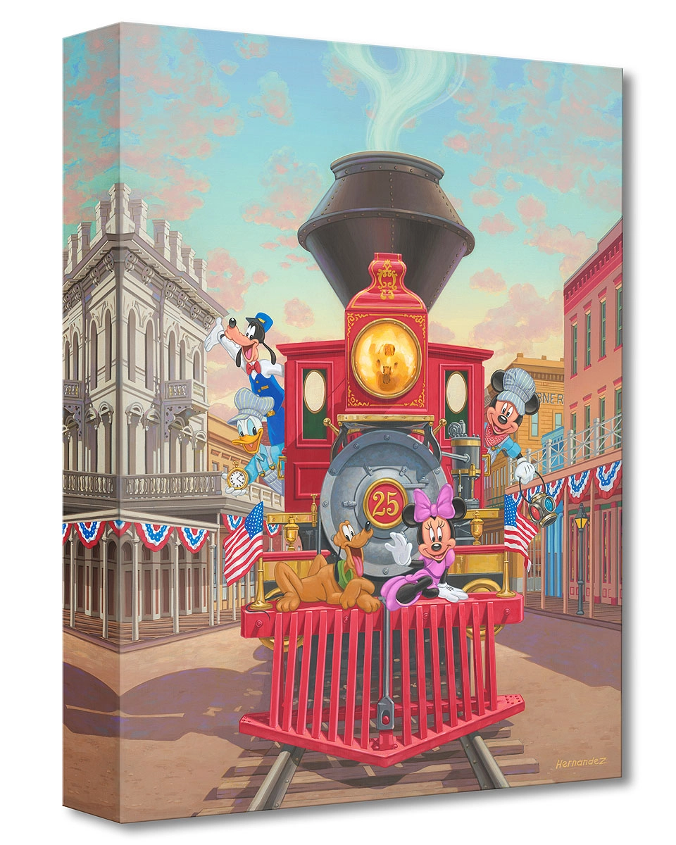 Manuel Hernandez All Aboard Engine 25 Gallery Wrapped Giclee On Canvas