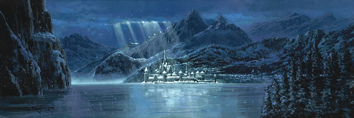 Rodel Gonzalez Arendelle From The Movie Frozen Hand-Embellished Giclee on Canvas