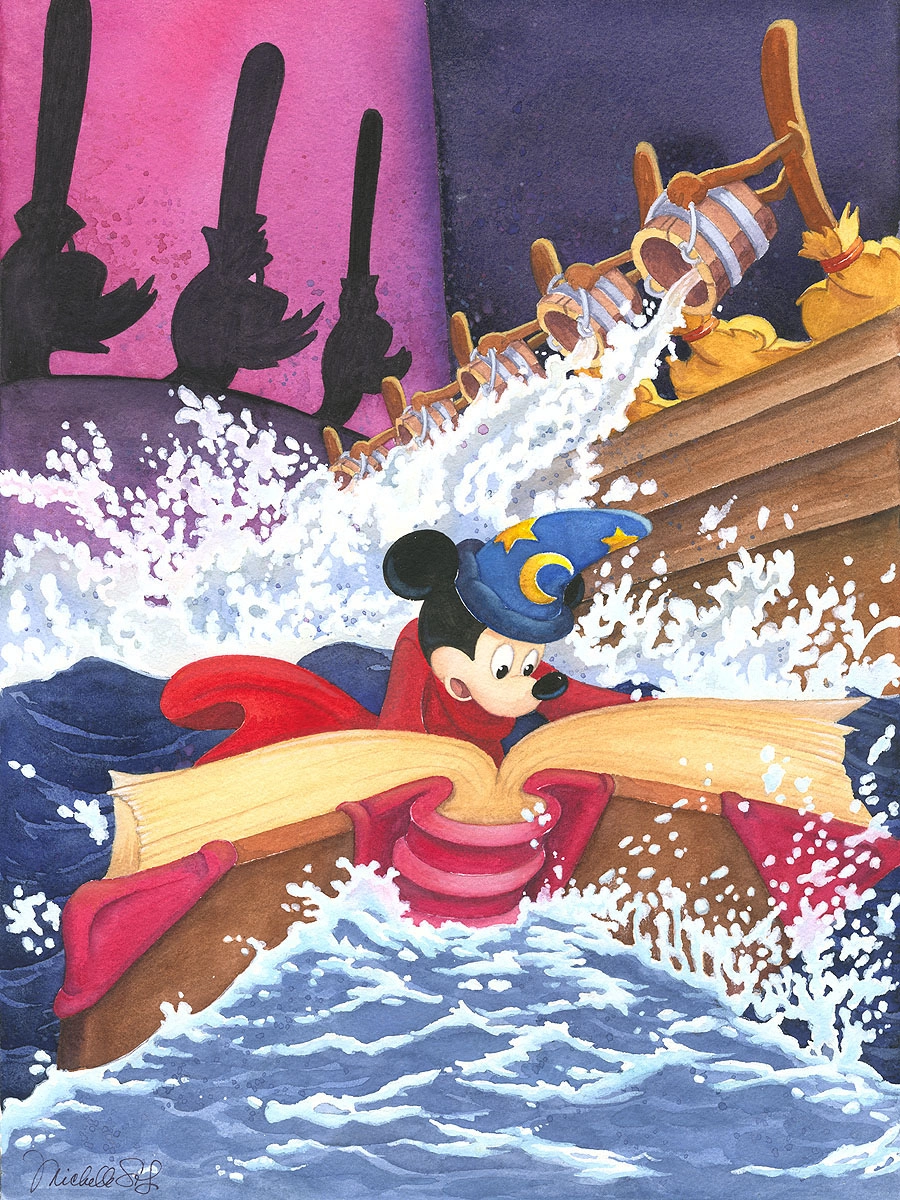 Michelle St Laurent A Spell to Stop the Flood - From Disney Fantasia Giclee On Canvas