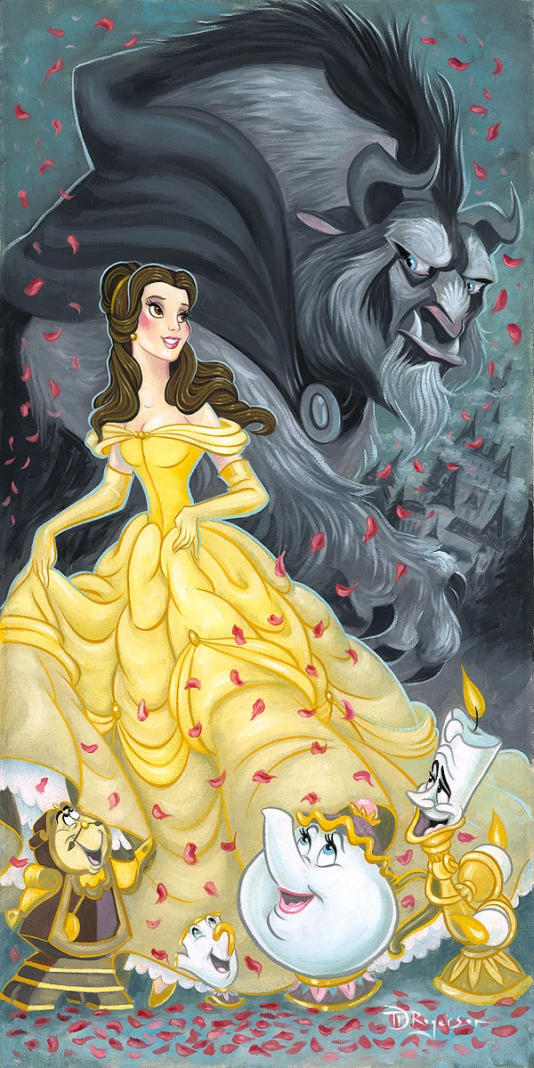 Tim Rogerson Belle and the Beast - From Disney Beauty and The Beast Giclee On Canvas