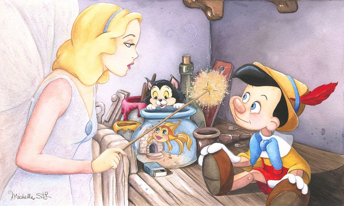 Michelle St Laurent Brave Truthful and Unselfish - From Disney Pinocchio  Giclee On Canvas