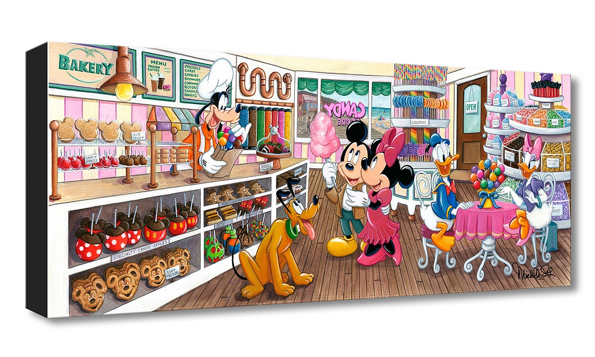Michelle St Laurent Trip to the Candy Store From Mickey and Friends Gallery Wrapped Giclee On Canvas