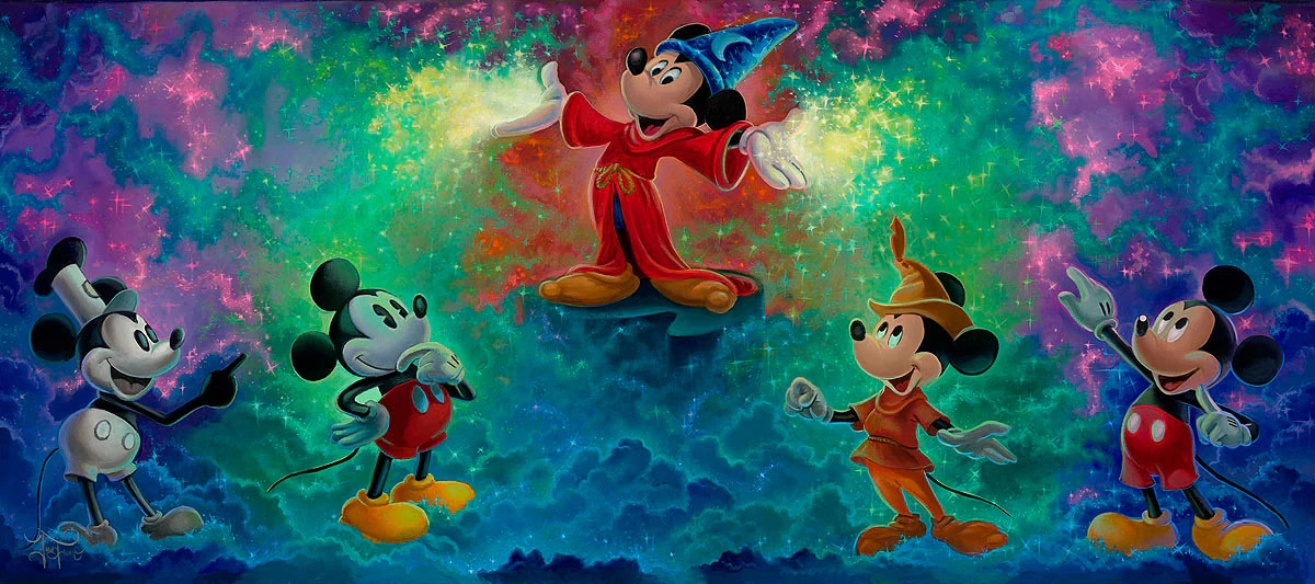 Jared Franco Mickey's Colorful History From Mickey Mouse Giclee On Canvas