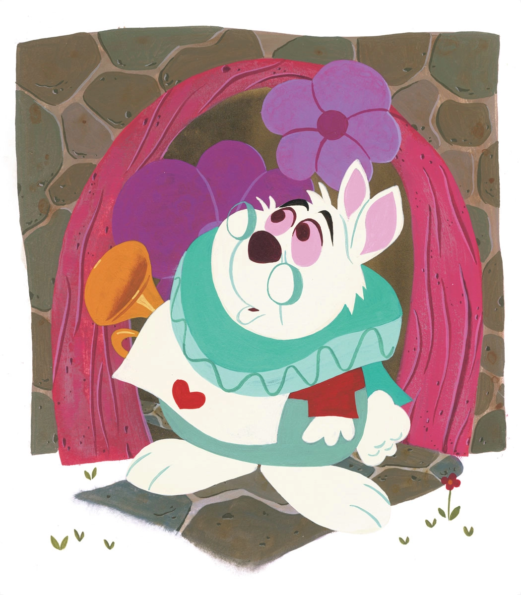 Daniel Arriaga White Rabbit - From Disney Alice in Wonderland Giclee On Canvas