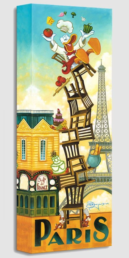 Tim Rogerson Donald's Paris From Donald Duck Gallery Wrapped Giclee On Canvas