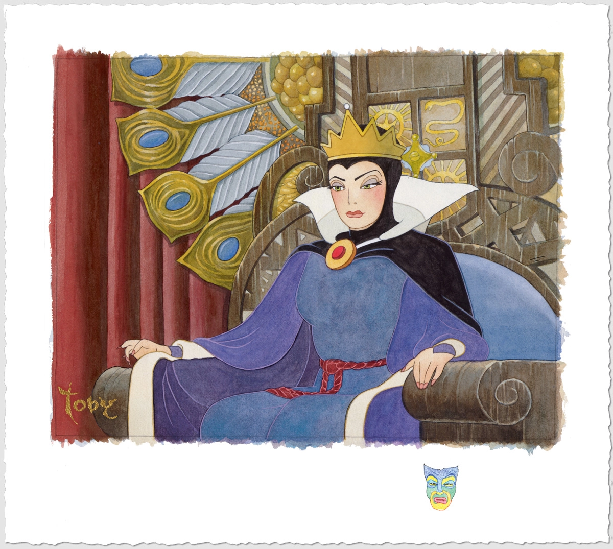 Toby Bluth Face Of Evil Snow White Evil Queen Giclee On Paper