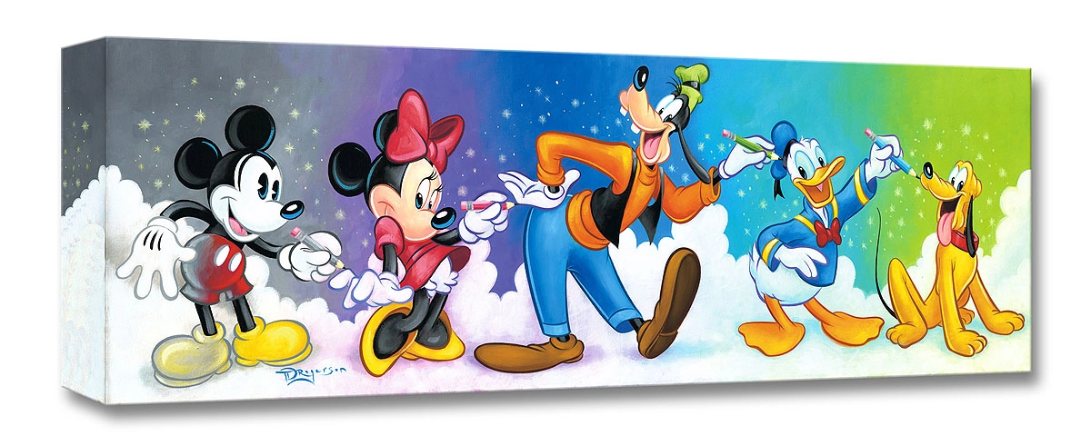 Tim Rogerson Friends by Design Mickey And The Gang Gallery Wrapped Giclee On Canvas