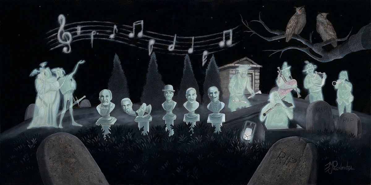 Michael Prozenza Graveyard Symphony From The Haunted Mansion Giclee On Canvas