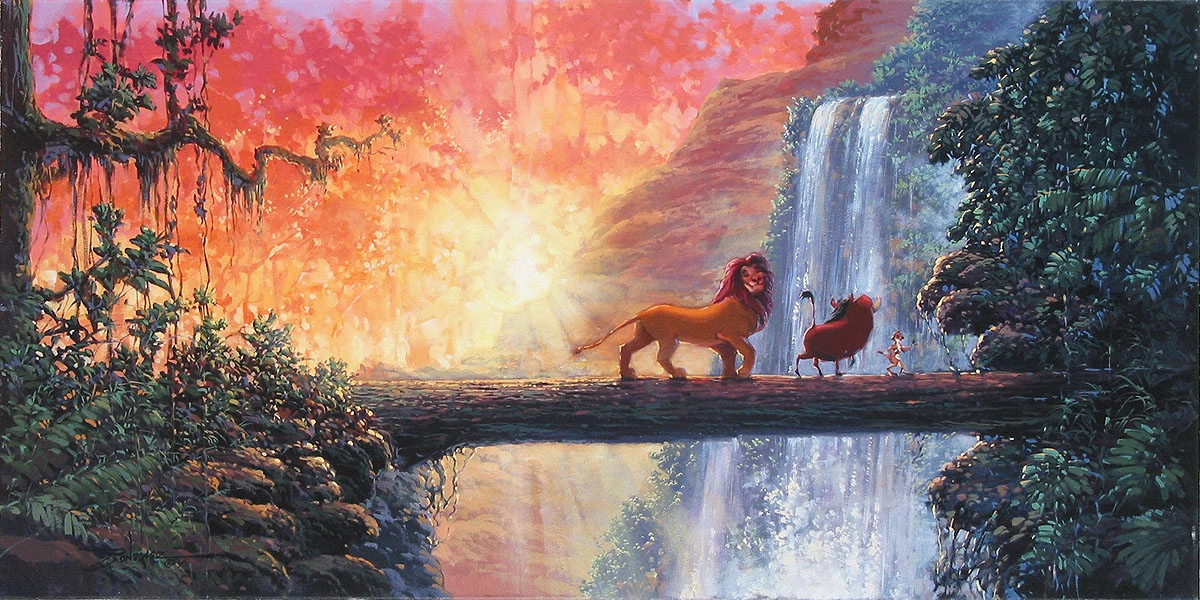 Rodel Gonzalez Hakuna Matata - From Disney The Lion King  Hand-Embellished Giclee on Canvas