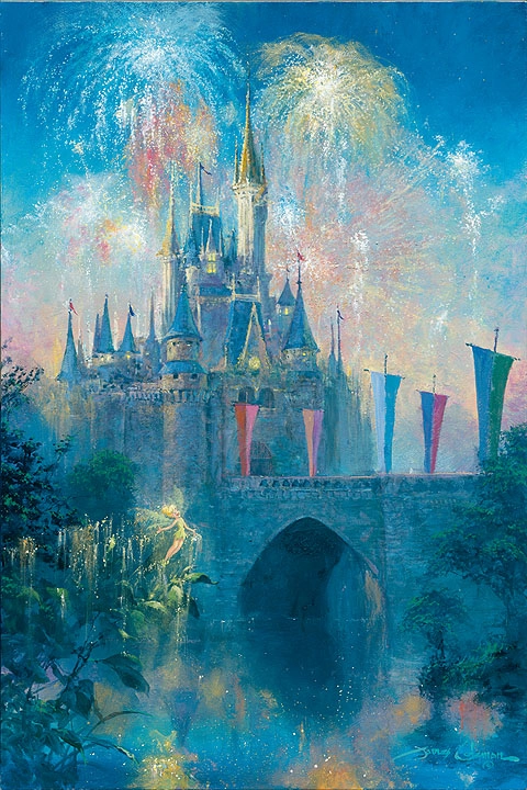 James Coleman Walt Disney World Castle Giclee On Canvas