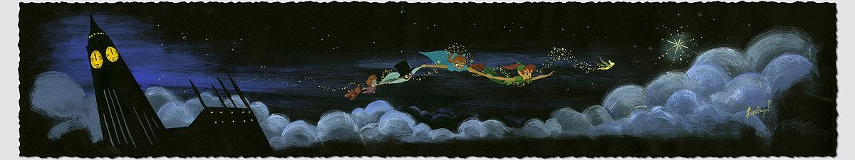 Lorelay Bove Over the Clouds - From Disney Peter Pan Giclee On Paper