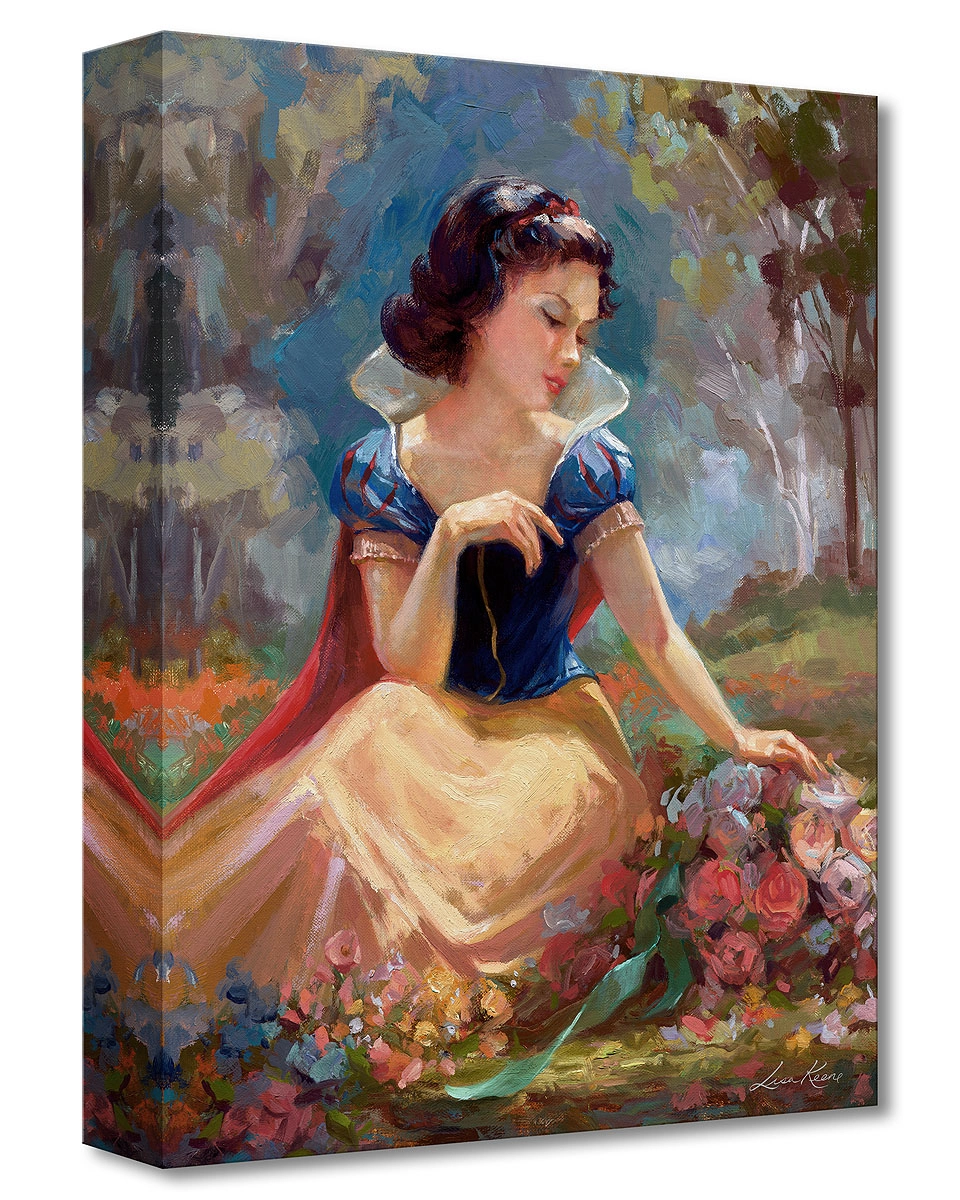 Lisa Keene Gathering Flowers From Snow White and the Seven Dwarfs Gallery Wrapped Giclee On Canvas