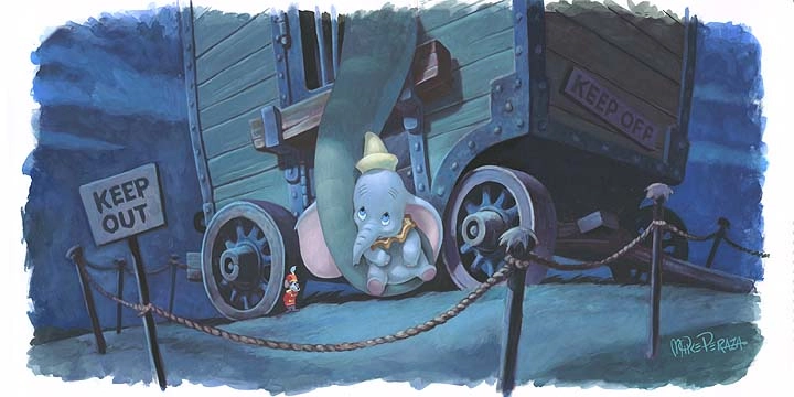 Mike Peraza Mothers Lullaby - From Disney Dumbo Water Color On Gouache Paper