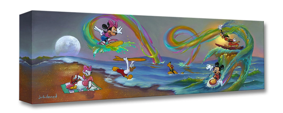 Jim Warren Mickey's Crazy Wave Gallery Wrapped Giclee On Canvas