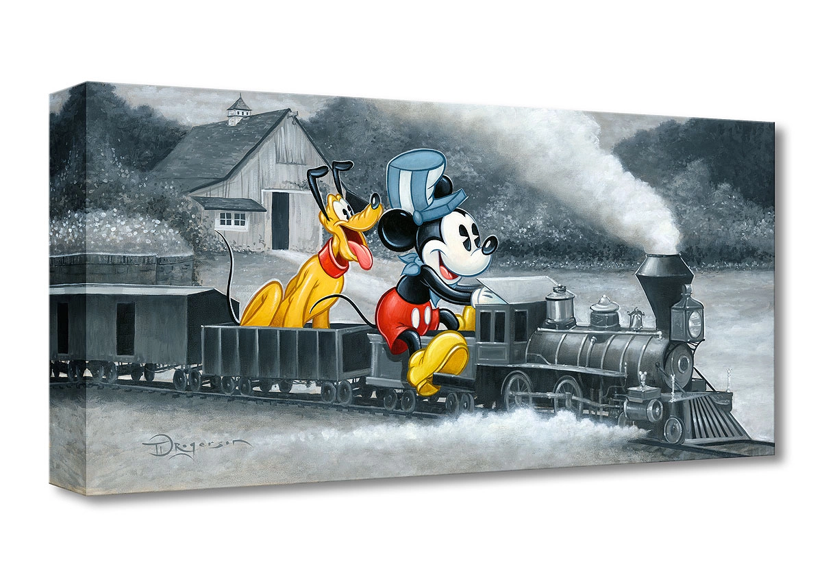 Tim Rogerson Mickey's Train From Mickey Mouse Gallery Wrapped Giclee On Canvas
