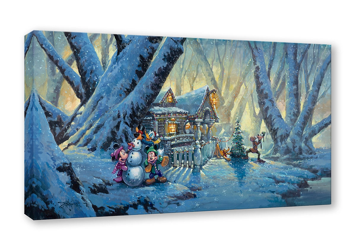 Rodel Gonzalez Miracles of Winter From Mickey and Friends Hand-Embellished Giclee on Canvas