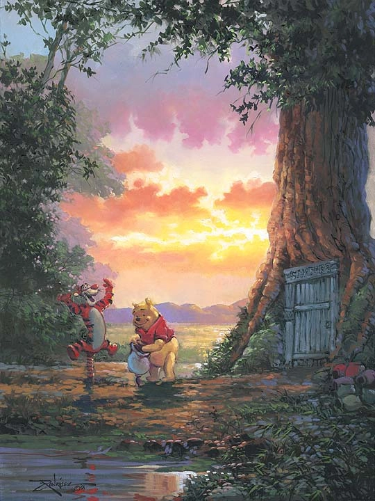 Rodel Gonzalez Good Morning Pooh - From Disney Winnie the Pooh Hand-Embellished Giclee on Canvas