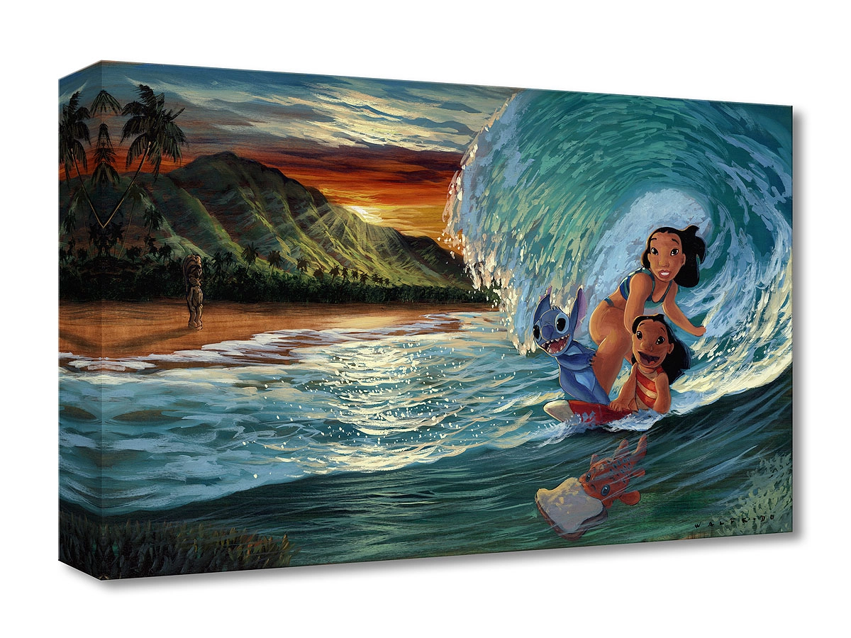 Walfrido Garcia Morning Surf From Lilo and Stitch Gallery Wrapped Giclee On Canvas