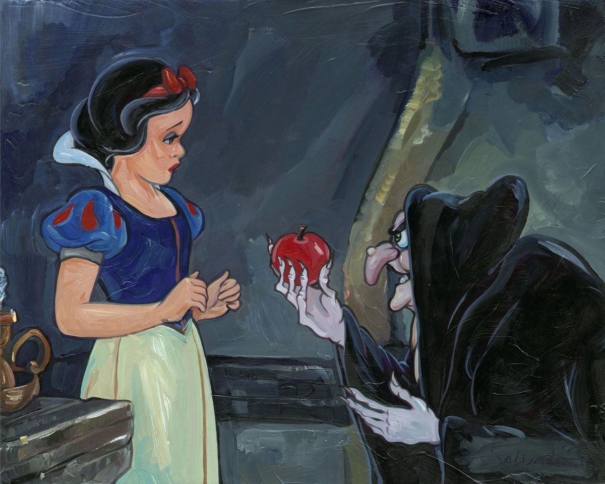 Jim Salvati No Ordinary Apple - From Disney Snow White and the Seven Dwarfs Hand-Embellished Giclee on Canvas