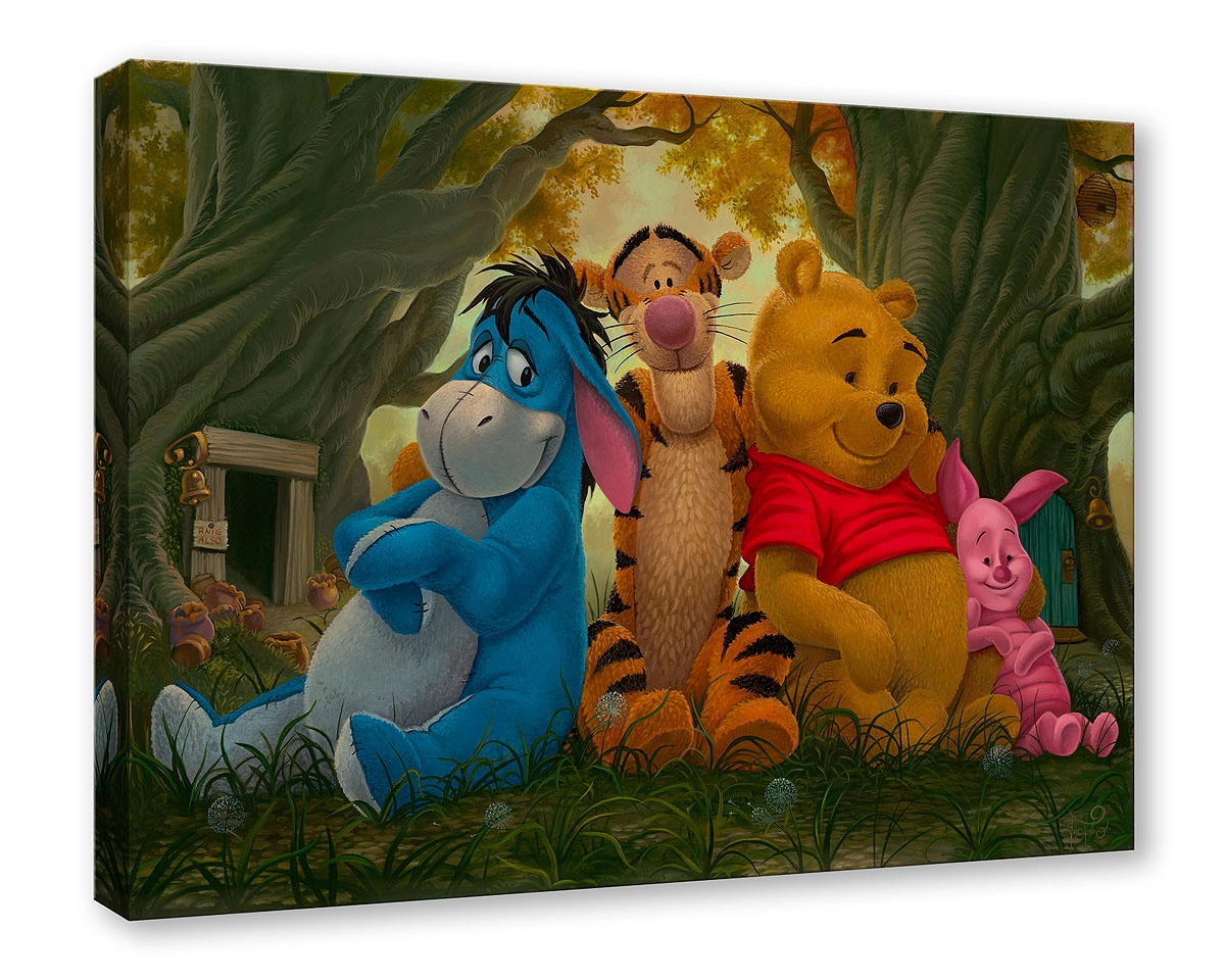 Jared Franco Pooh and His Pals From Winnie The Pooh Gallery Wrapped Giclee On Canvas