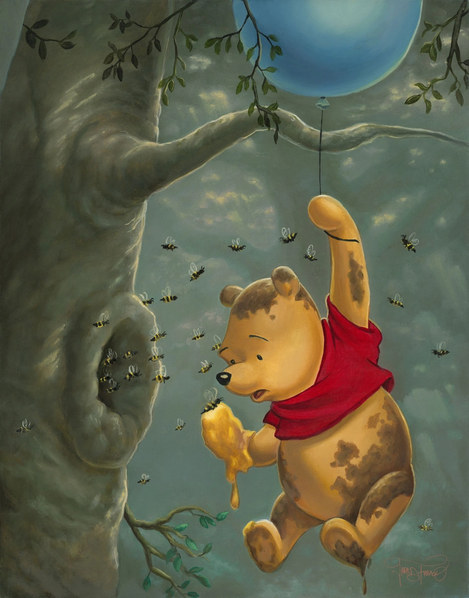 Jared Franco Pooh's Sticky Situation Gallery Wrapped Hand-Embellished Giclee on Canvas