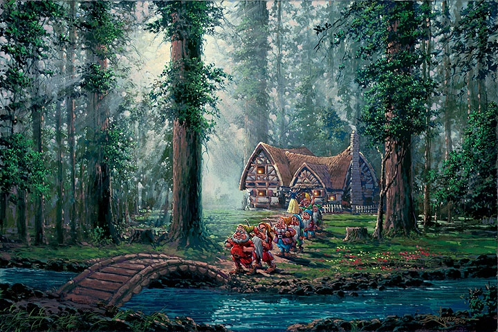 Rodel Gonzalez Morning Walk - From Disney Snow White and the Seven Dwarfs Giclee On Canvas