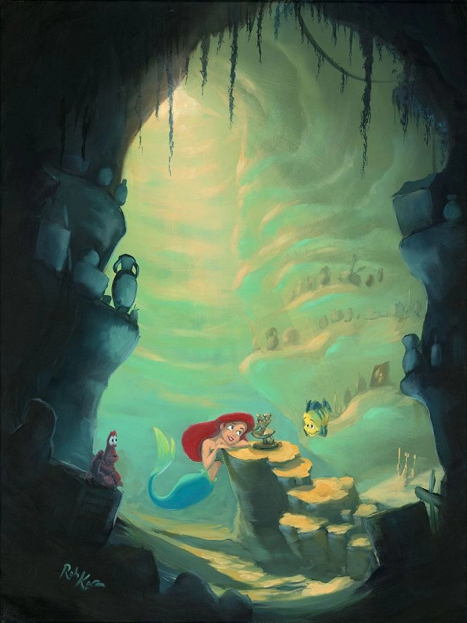 Rob Kaz  Treasure Trove - From Disney The Little Mermaid Giclee On Canvas