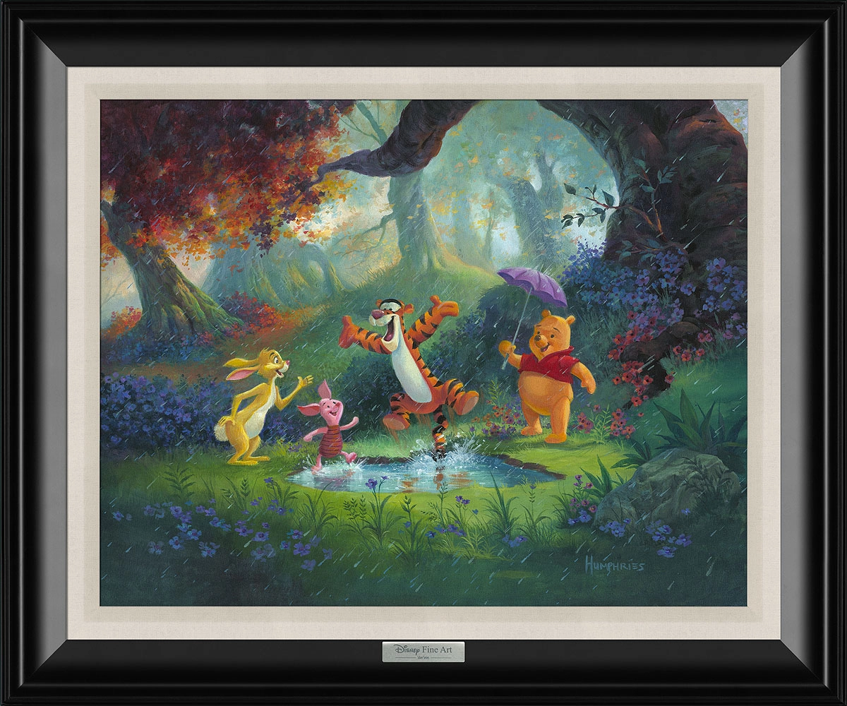 Michael Humphries Puddle Jumping Framed Giclee On Canvas