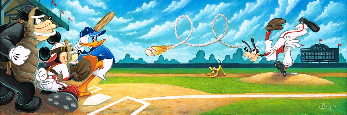 Tim Rogerson Swing for the Fences Hand-Embellished Giclee on Canvas