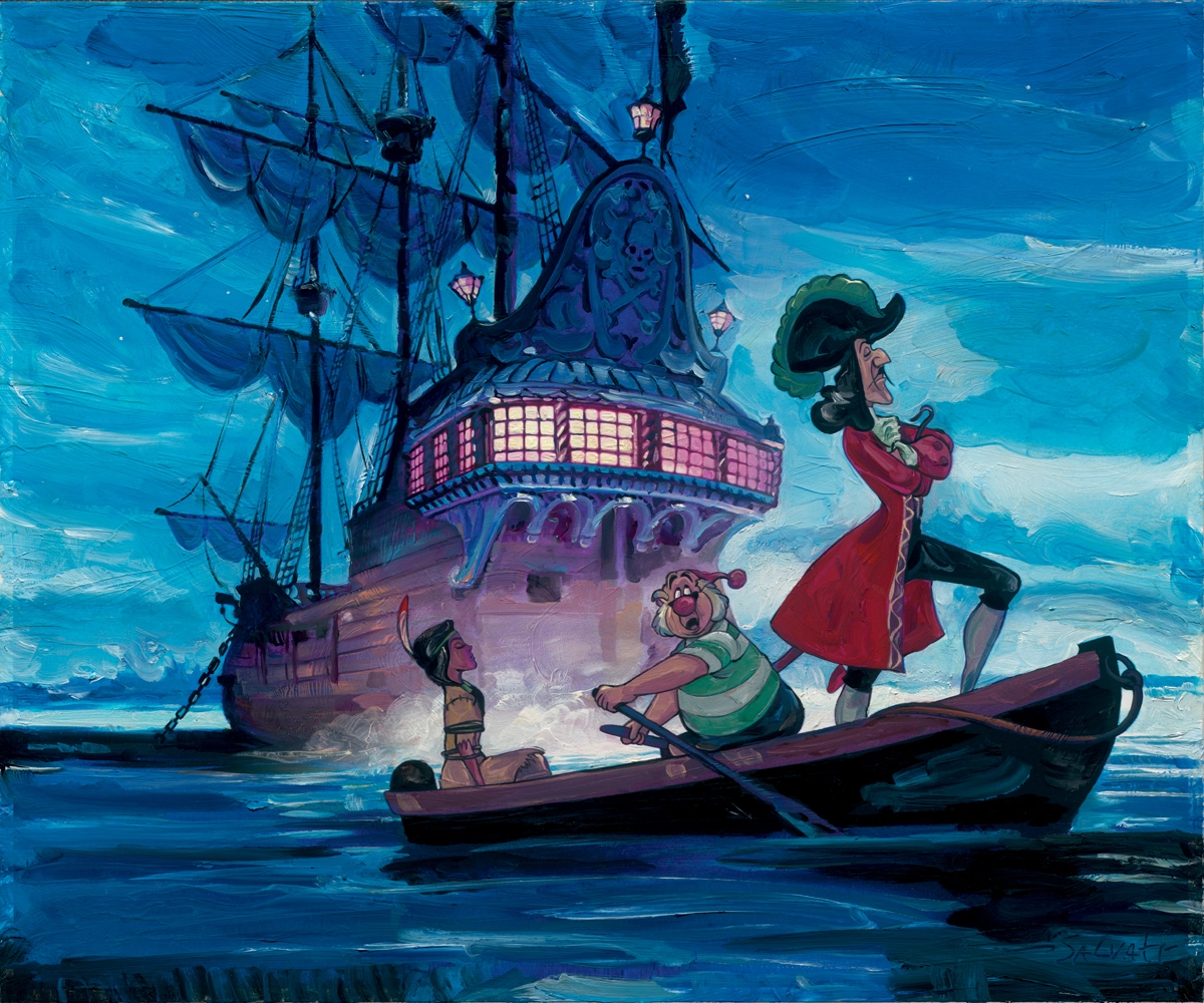 Jim Salvati Tiger Lilly And Hook - From Disney Pirates of the Caribbean Giclee On Canvas