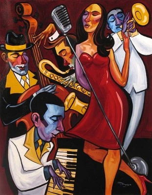 Tim Rogerson Piano Jam Giclee On Canvas