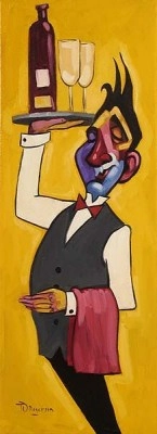 Tim Rogerson Vino for Two Giclee On Canvas