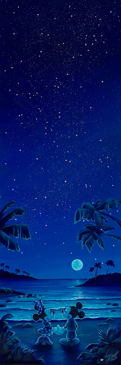 Denyse Klette Under the Stars From Mickey and Minnie Giclee On Canvas